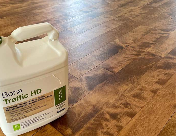 floor staining and varnishing with Bona products