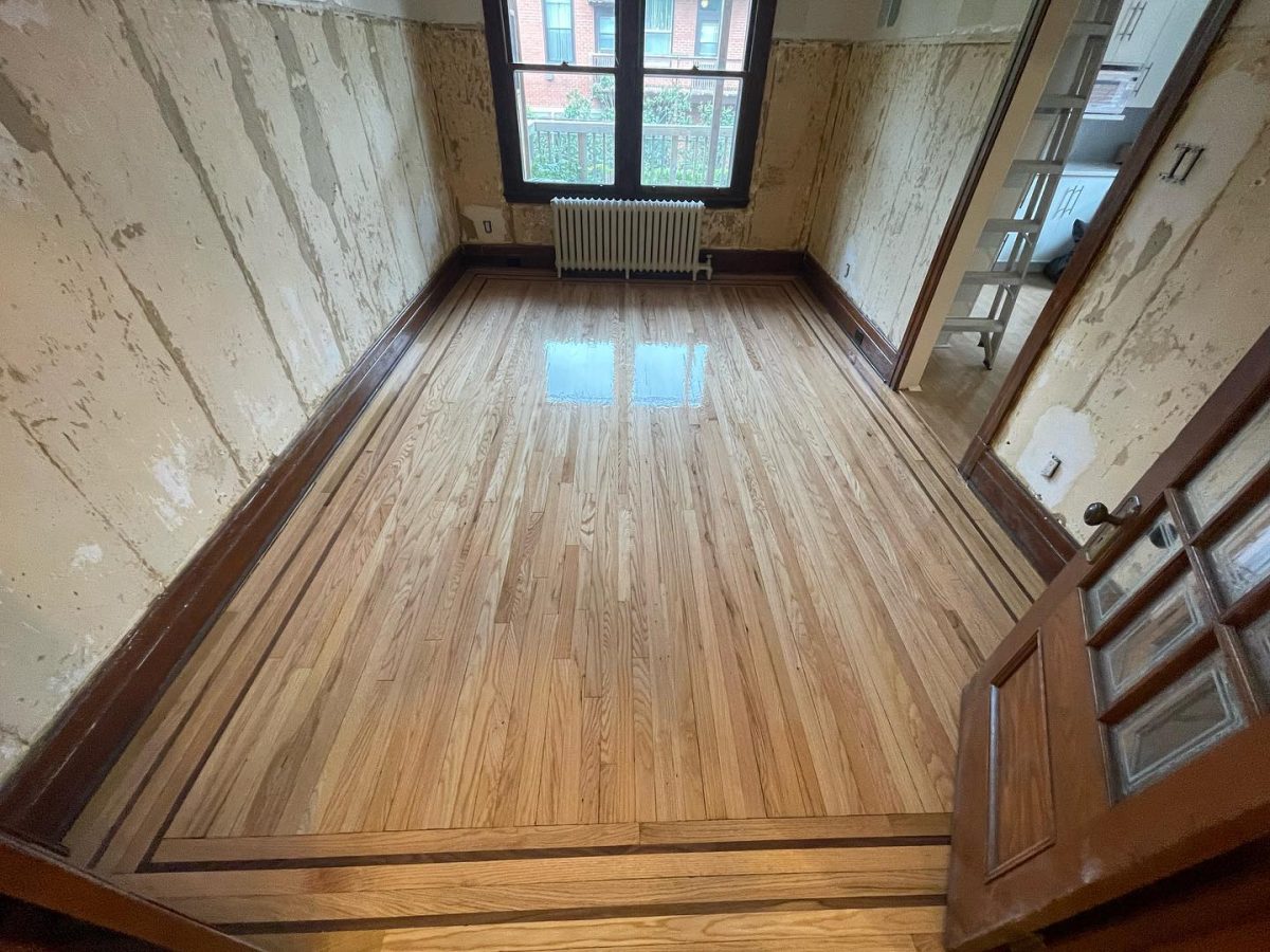 floor refinishing project in NDG, Montreal